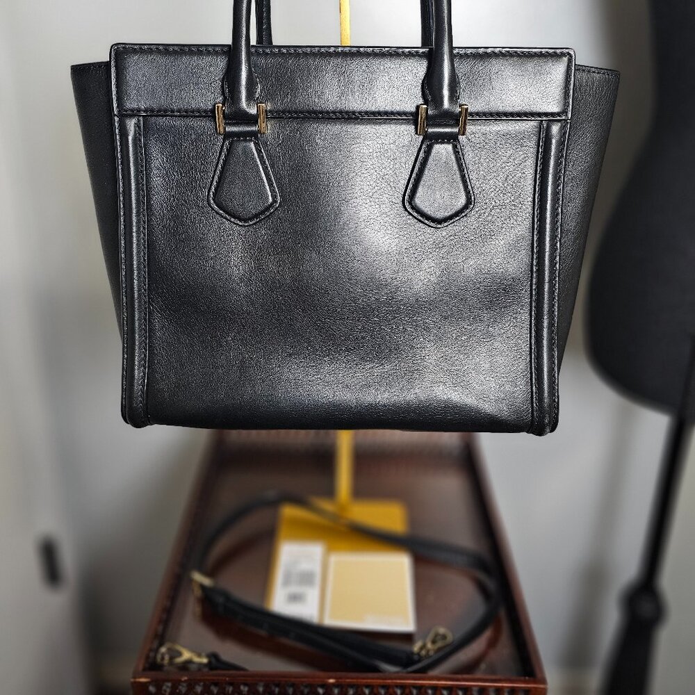Michael Kors Collette Leather Satchel with Gold-Tone Hardware & Crossbody Strap - Picture 3 of 9